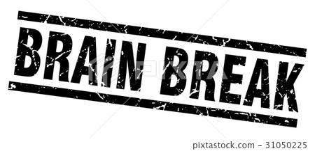 square grunge black brain break stamp 31050225
