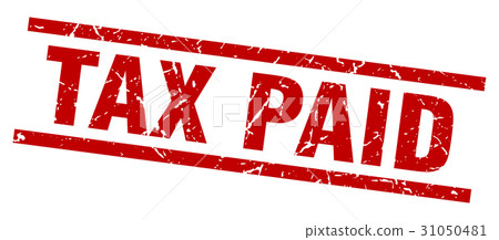 square grunge red tax paid stamp 31050481