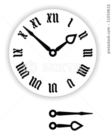 Fraktur Roman numerals clock face 31050618
