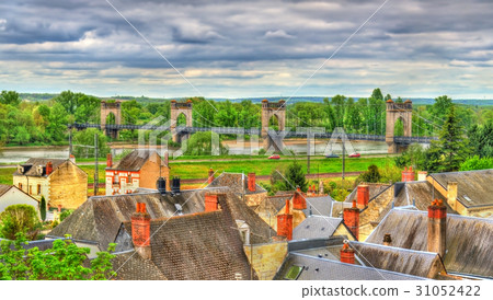 View of the Suspension Bridge spanning the Loire 31052422