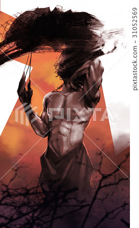 Comic style fantasy horror monster illustration. 31052569