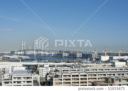 Honmoku head and Yokohama Bay Bridge Honmoku head and Yokohama Bay Bridge 31053675