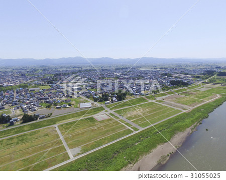 Akita prefecture Daisen city nationwide fireworks display competition venue near the venue Omagari city seen from the sky Akita prefecture Daisen city nationwide fireworks display competition venue near the venue Omagari city seen from the sky 31055025