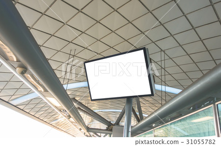 Blank LCD Screen mock up in Subway station . 31055782
