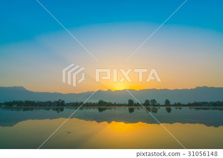 Sunrise on Dal lake, Kashmir India . 31056148
