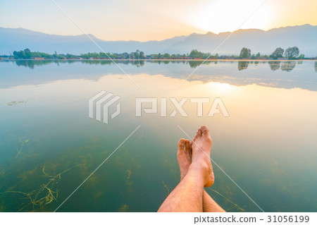 Sunrise on Dal lake, Kashmir India . 31056199