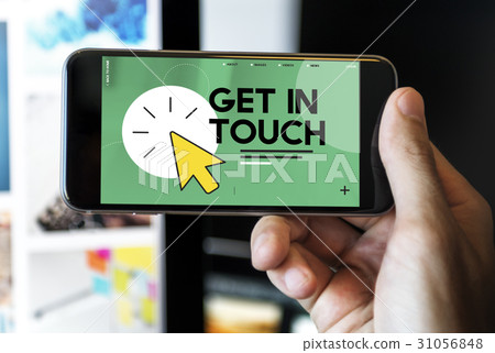 Get in touch word with mouse cursor icon 31056848