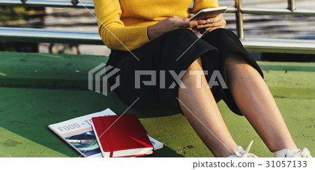 Woman Holding Mobile Phone Calling Communication 31057133
