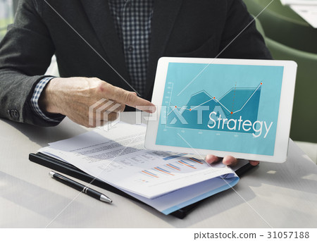 Corporate business line graph report Corporate business line graph report 31057188