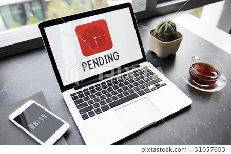 Pending red analog alarm clock icon 31057693