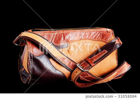 bag on black background. bag on black background. 31058084