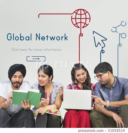 People connected with global communications network People connected with global communications network 31058524