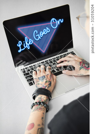 Life Goes On Attitude Thinking Vision Word 31059204