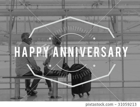 Senior Couple Travel Together Words Graphic 31059213