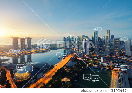 Blank space for text on Singapore city  31059474