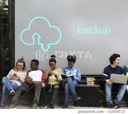 Cloud Computing Upload Download Icon Sign 31059713