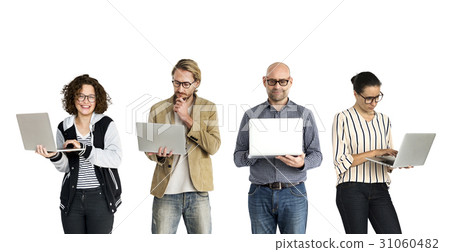Diverse of People Using Digital Devices Communication Studio Isolated Diverse of People Using Digital Devices Communication Studio Isolated 31060482
