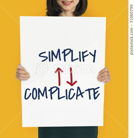 图库照片 simplify complicate arrow up down word