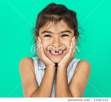 Little Girl with Smiling Face Expression Studio Portrait Little Girl with Smiling Face Expression Studio Portrait 31061145