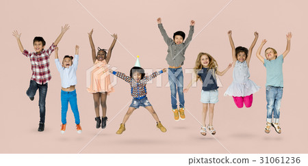 Diverse Group Of Kids Jumping and Having Fun Diverse Group Of Kids Jumping and Having Fun 31061236