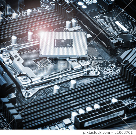 CPU socket and processor on the motherboard CPU socket and processor on the motherboard 31063701