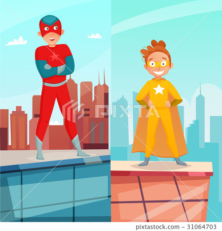 Kid Superhero Vertical Banners 31064703