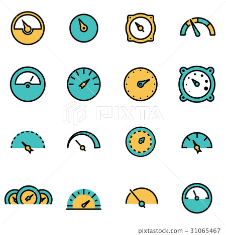 Vector line meter icon set-插圖素材 [31065467] - PIXTA圖庫