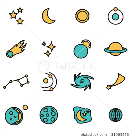 Vector line space icon set - Stock Illustration [31065476] - PIXTA
