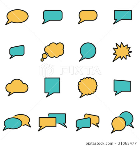 Vector line speach bubbles icon set - Stock Illustration [31065477] - PIXTA