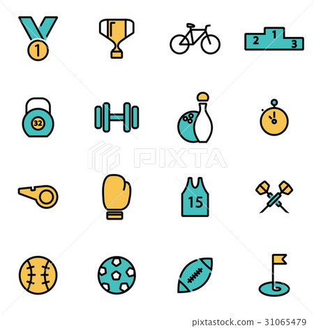 Vector line sport icon set Vector line sport icon set 31065479