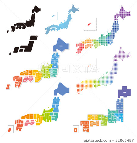 Japan Map Design Set Japan Map Design Set 31065497