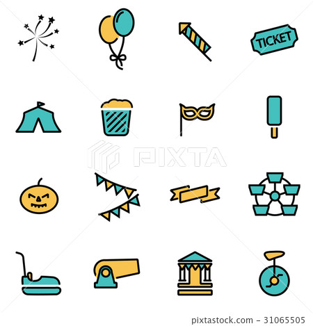 Vector line carnival icon set - Stock Illustration [31065505] - PIXTA