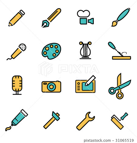 Vector line art tool icon set-插圖素材 [31065519] - PIXTA圖庫