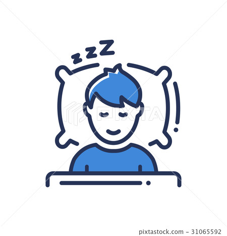 Sleep - modern vector single line icon 31065592