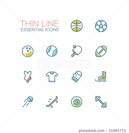 Kinds of Sport - line icons set 31065713