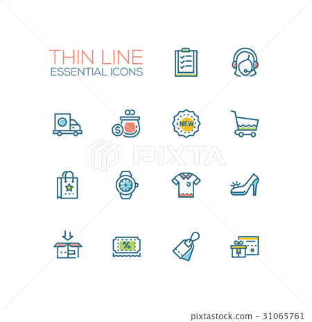 Shopping - line icons set 31065761