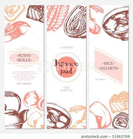 Japanese Food - color hand drawn square template Japanese Food - color hand drawn square template 31065769