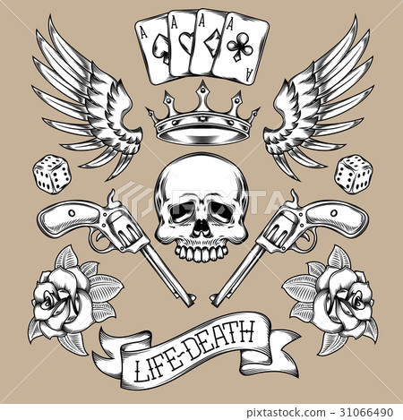 Vector set of tattoos. Vector set of tattoos. 31066490