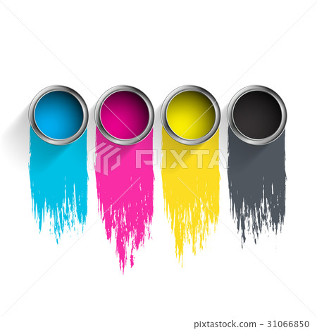 Bucket of paint CMYK. 31066850