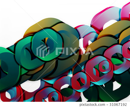 Geometric abstract background, cut chain shapes or 31067192