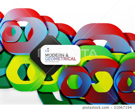 Geometric abstract background, cut chain shapes or 31067194