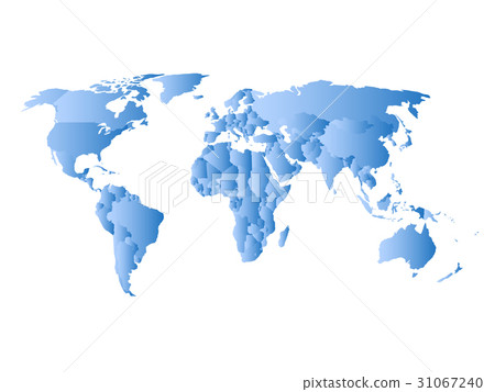Blue political map of World. Each state with own Blue political map of World. Each state with own 31067240