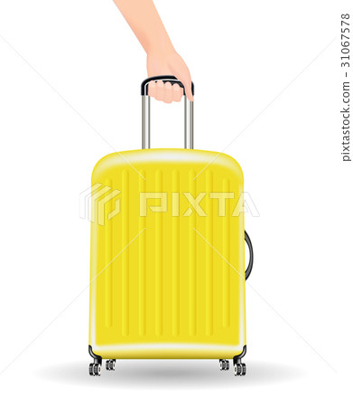 yellow hand luggage