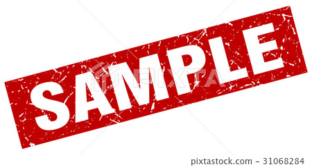 Square Grunge Red Sample Stamp Stock Illustration