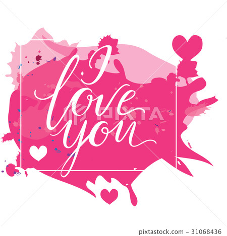 Happy valentine s day card with calligraphy - Stock Illustration ...