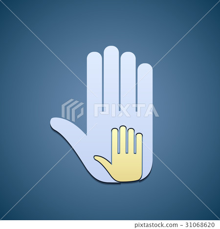 Hands adult and child 31068620