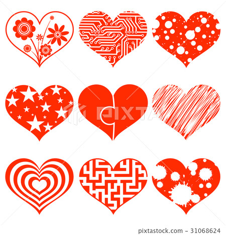 Set of hearts. Stock illustration. Set of hearts. Stock illustration. 31068624