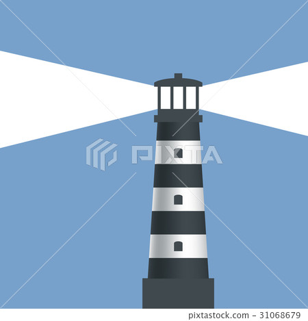 Logo lighthouse with light. Logo lighthouse with light. 31068679