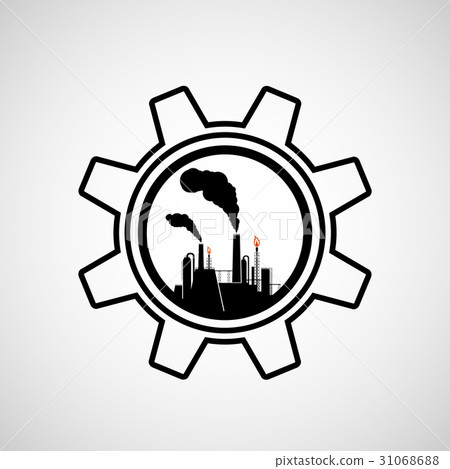 Silhouette of industrial factory. Silhouette of industrial factory. 31068688