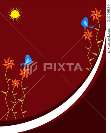 Card Design Artistic Bird Flower Card Design Artistic Bird Flower 31069989